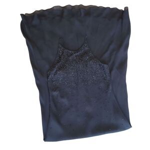 CHELSEA NIGHTS Women's Maxi Dress Black Size 8‎ Embellished Y2K Prom Gothic